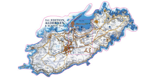 Stamps depict influencial architects' 1st Edition Map of Alderney & Burhou