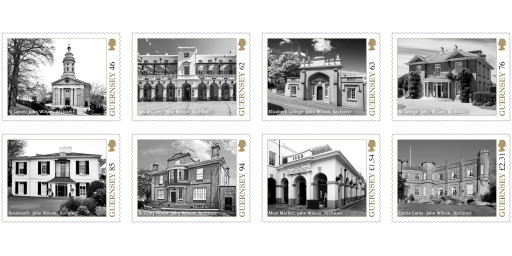 Stamps depict the work of celebrated Guernsey architect