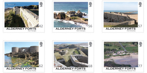 Stamps depict Alderney Forts