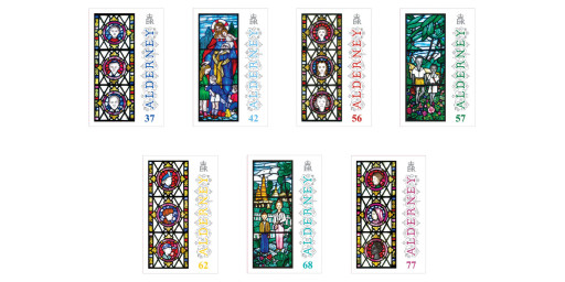 Alderney church window depicted on Christmas stamps